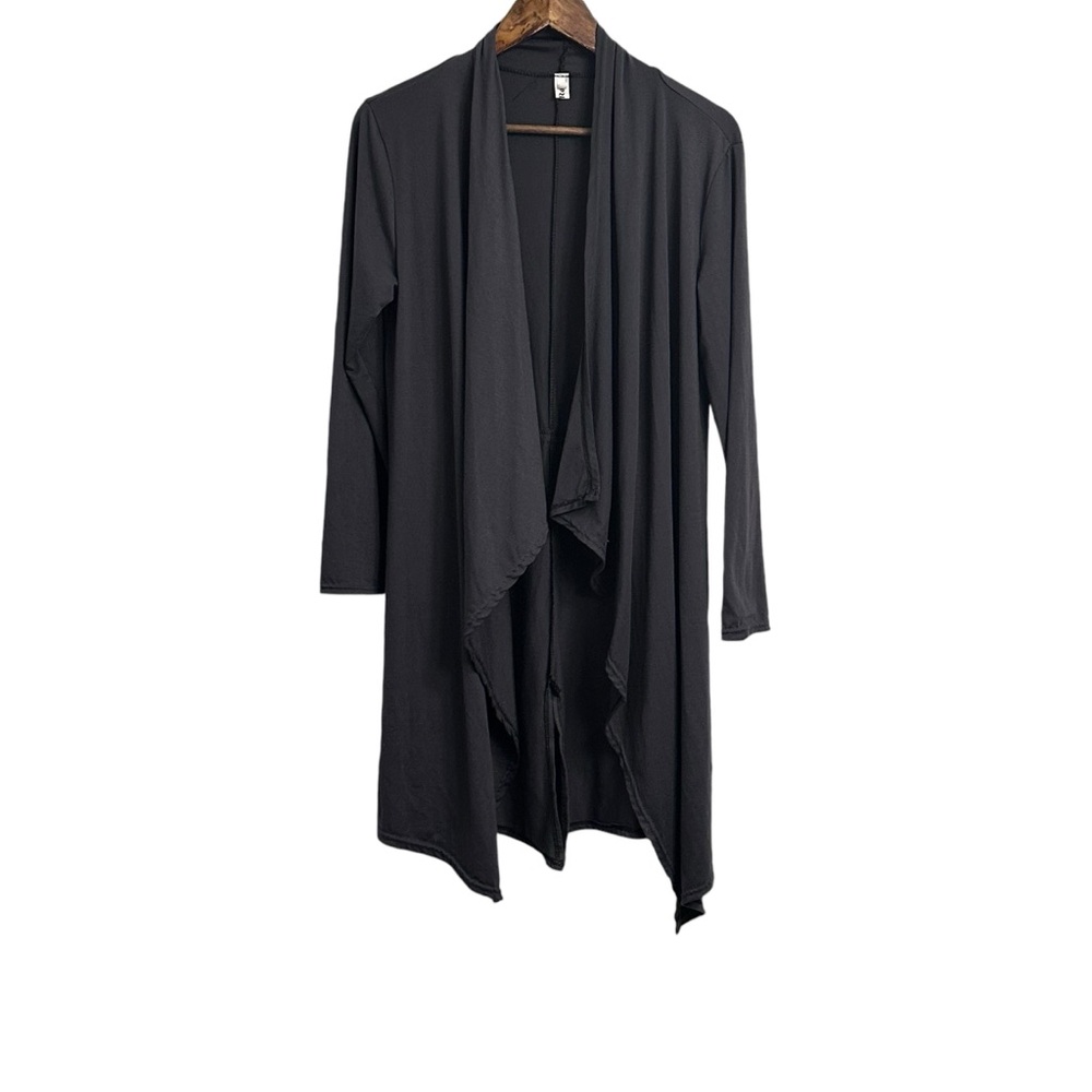 Leo Rosi Long Open Front Cardigan Women’s Large Gray Pockets